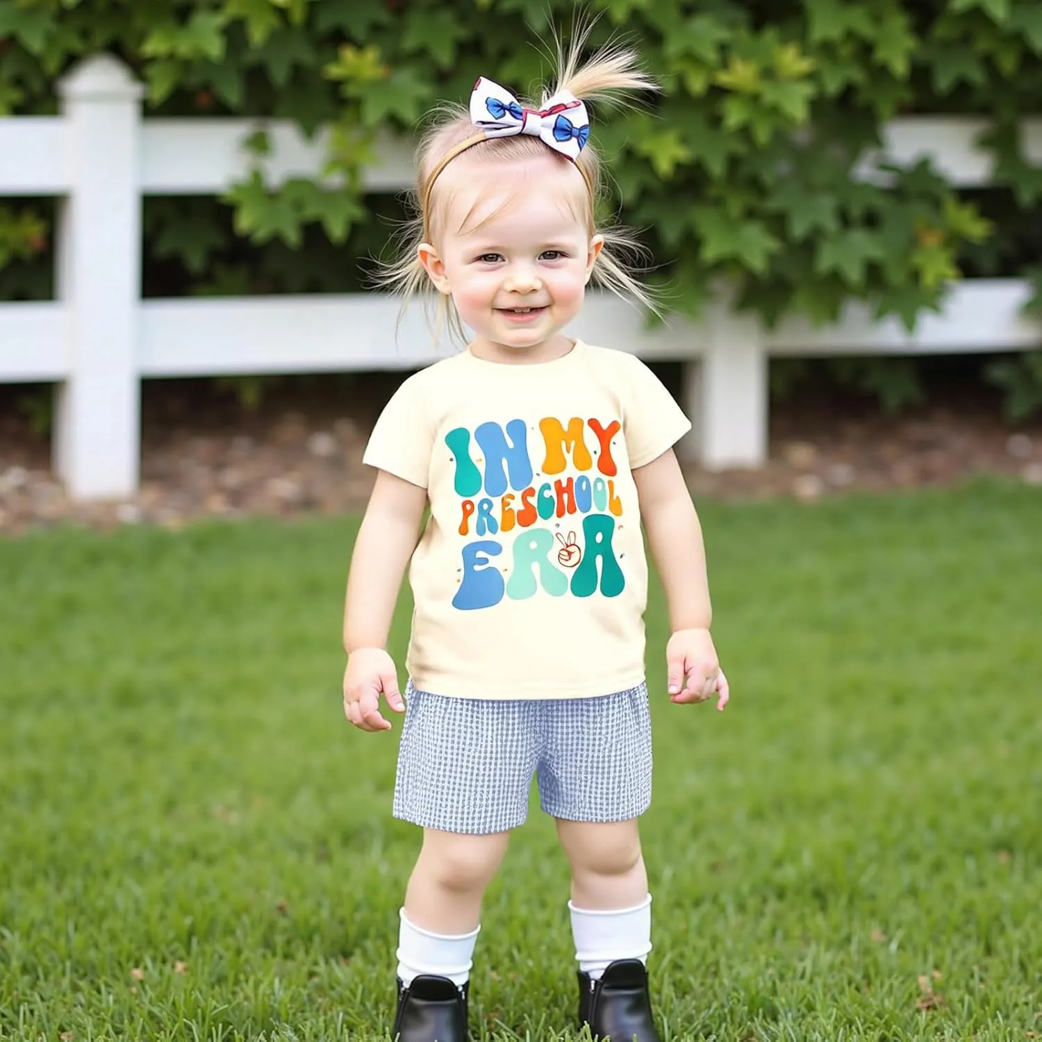 2 Pack Toddler Shorts Boys Girls Elastic Waist Solid Color Gingham Stripe Shorts Bottoms Summer