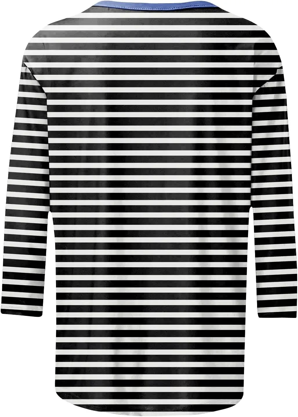 3/4 Length Sleeve Womens Tops Summer Three Quarter Striped Shirts Dressy Casual Printed Tunic Tops Women Blouses
