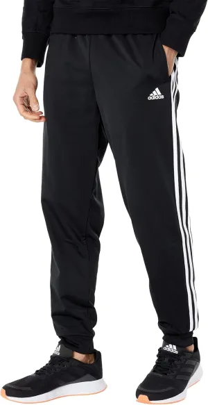 adidas Men's Essentials Warm-Up Slim Tapered 3-Stripes Tracksuit Bottoms, Black/White, X-Large