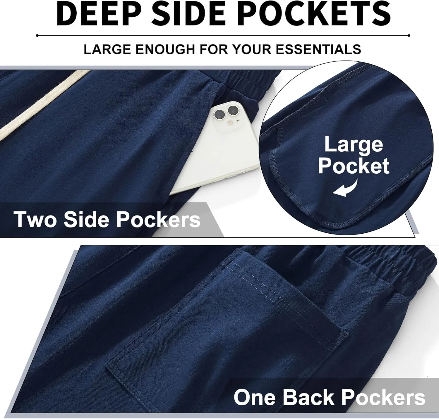 AIMPACT Mens Pajama Pants Cotton Soft Sleep Bottoms with Pockets Lounge Sleepwear PJ Pants 2 Pack