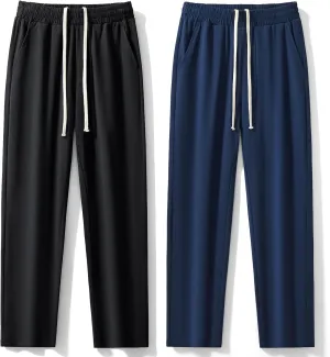 AIMPACT Mens Pajama Pants Cotton Soft Sleep Bottoms with Pockets Lounge Sleepwear PJ Pants 2 Pack