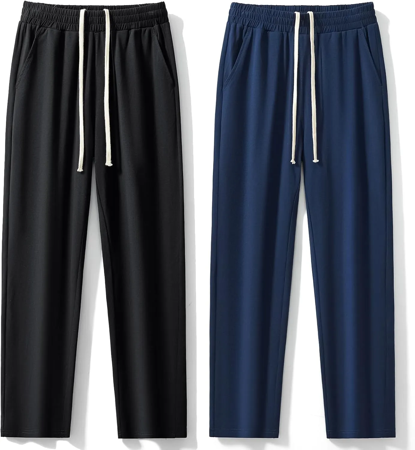 AIMPACT Mens Pajama Pants Cotton Soft Sleep Bottoms with Pockets Lounge Sleepwear PJ Pants 2 Pack
