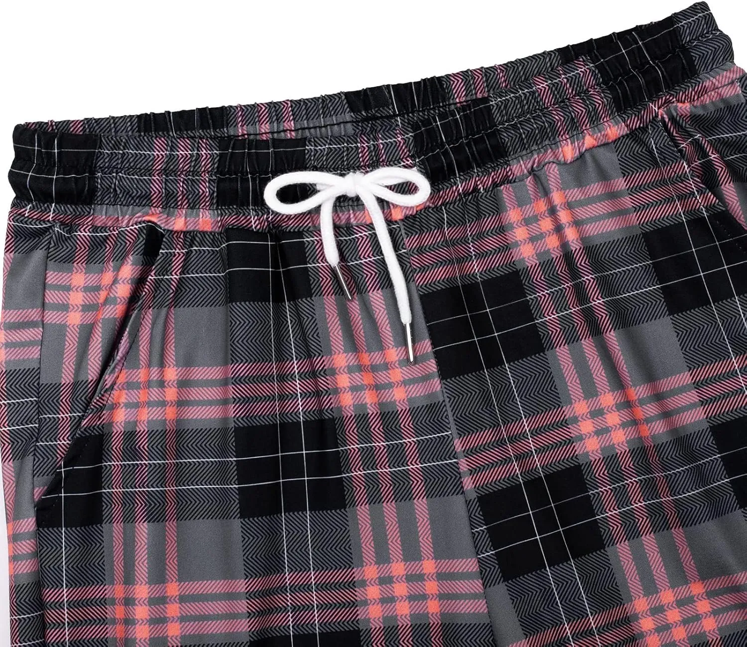 Alimens & Gentle Womens Pajama Pants Plaid Stretch Comfy Lounge Pants Drawstring Sleep Bottoms with Pockets