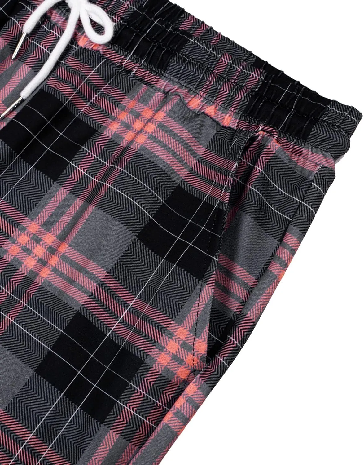 Alimens & Gentle Womens Pajama Pants Plaid Stretch Comfy Lounge Pants Drawstring Sleep Bottoms with Pockets