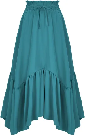 American Trends Maxi Skirts for Women Renaissance Skirt Medieval Womens Long Skirts Flowy Bohemian Pirate Skirts with Pockets