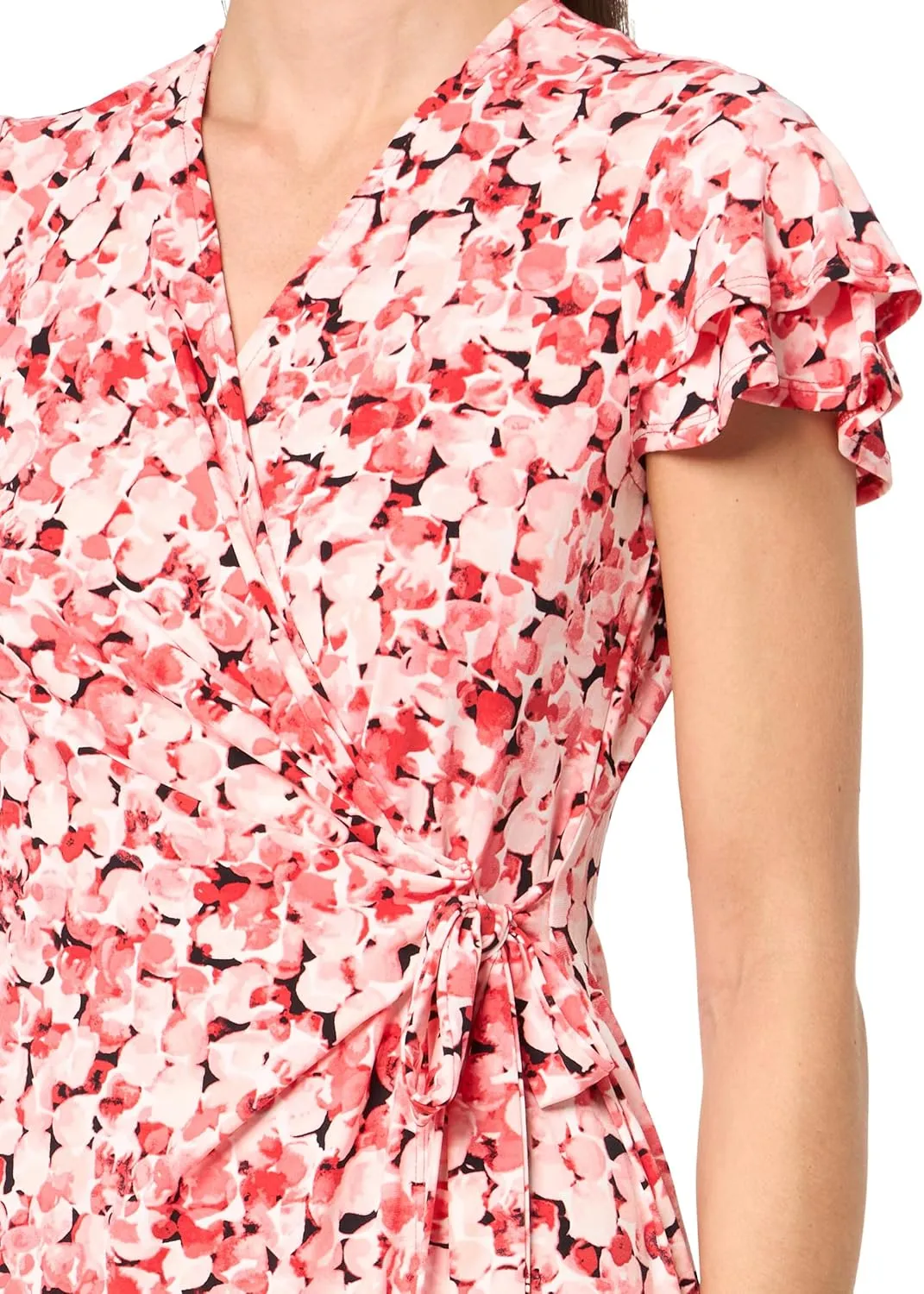 Anne Klein Womens Plus Printed Wrap Dress