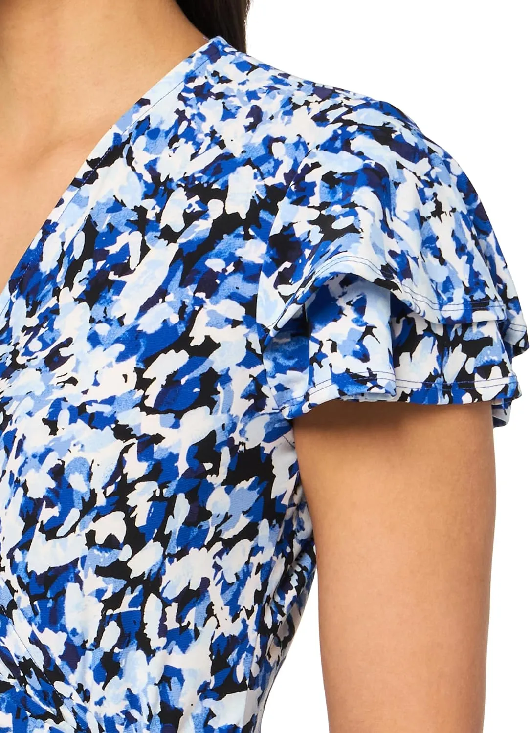 Anne Klein Womens Plus Printed Wrap Dress