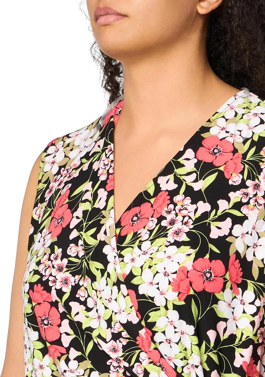 Anne Klein Women's Printed Ity Sleeveless Wrap Top