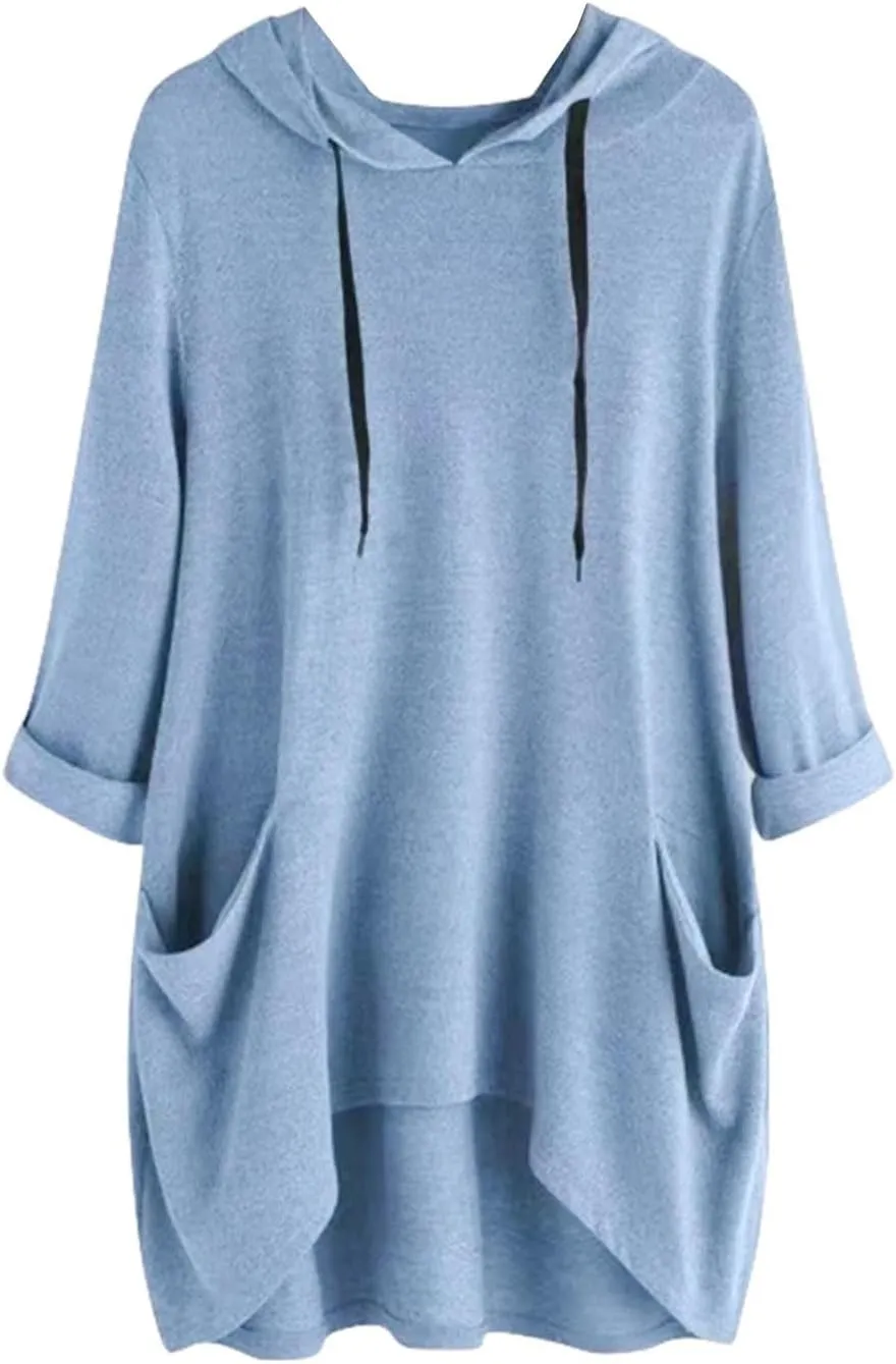 Beach Vacation Clothes for Women 2025, Women's Hoodie Dress Long Sleeve Tops Loose Sweatshirts Oversized Dresses
