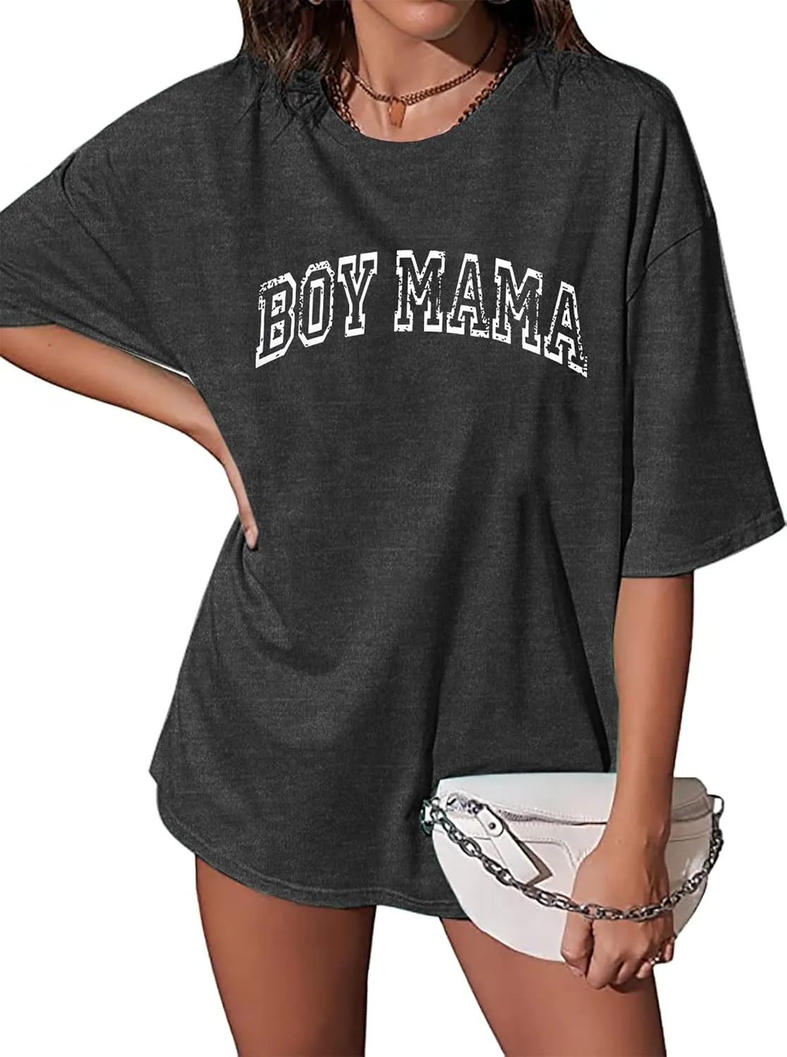 Boy Mom Shirt Mama Shirts : Women Oversized Mama Graphic Tees Mom Tshirt Tops Mama Casual Short Sleeve Tops