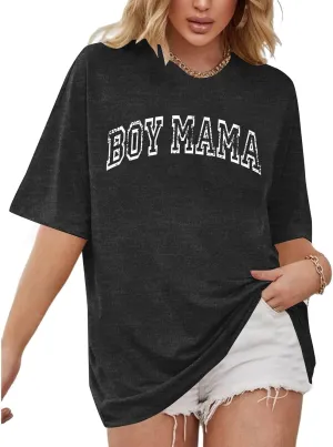 Boy Mom Shirt Mama Shirts : Women Oversized Mama Graphic Tees Mom Tshirt Tops Mama Casual Short Sleeve Tops
