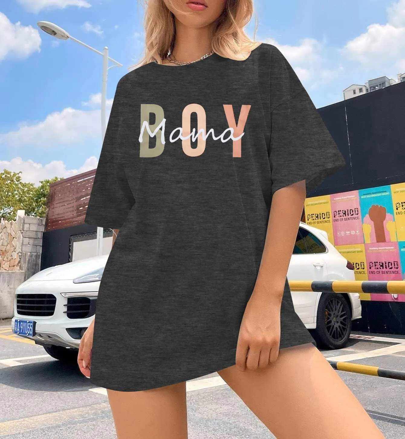 Boy Mom Shirt Mama Shirts : Women Oversized Mama Graphic Tees Mom Tshirt Tops Mama Casual Short Sleeve Tops