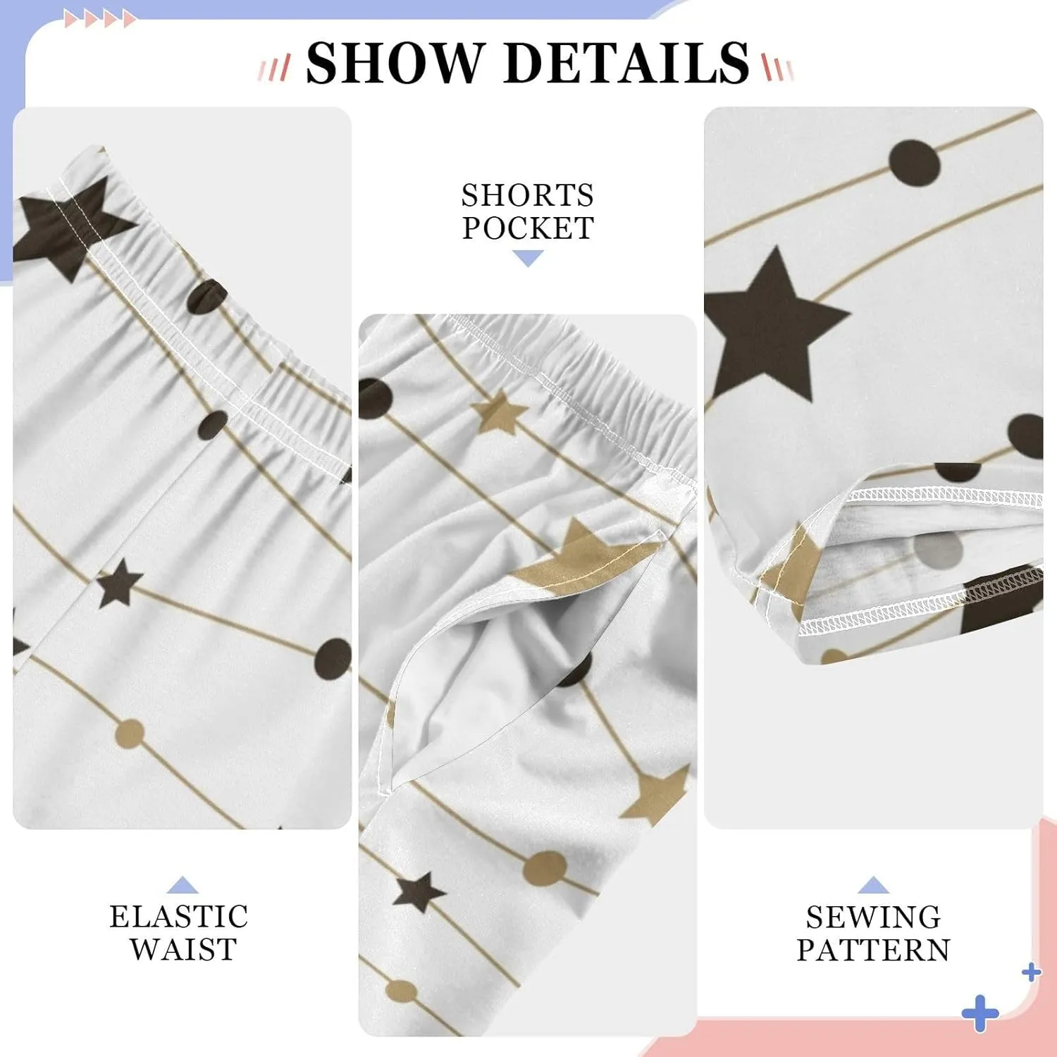 Boys' Pants Christmas Golden Snowflakes Stars Long Bottoms Jogger Pants Elastic Waist Trousers with Pockets S-XL