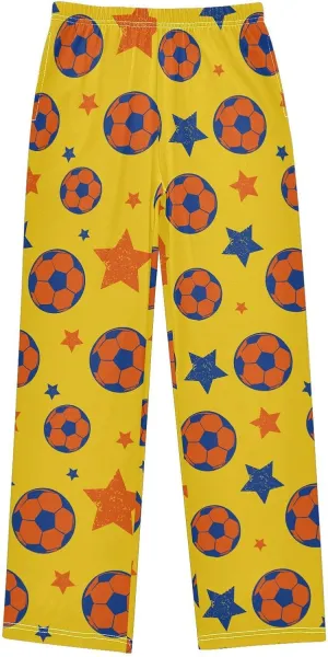 Boys' Pants Soccer Stars Yellow Orange Blue Long Bottoms Jogger Pants Elastic Waist Trousers with Pockets S-XL