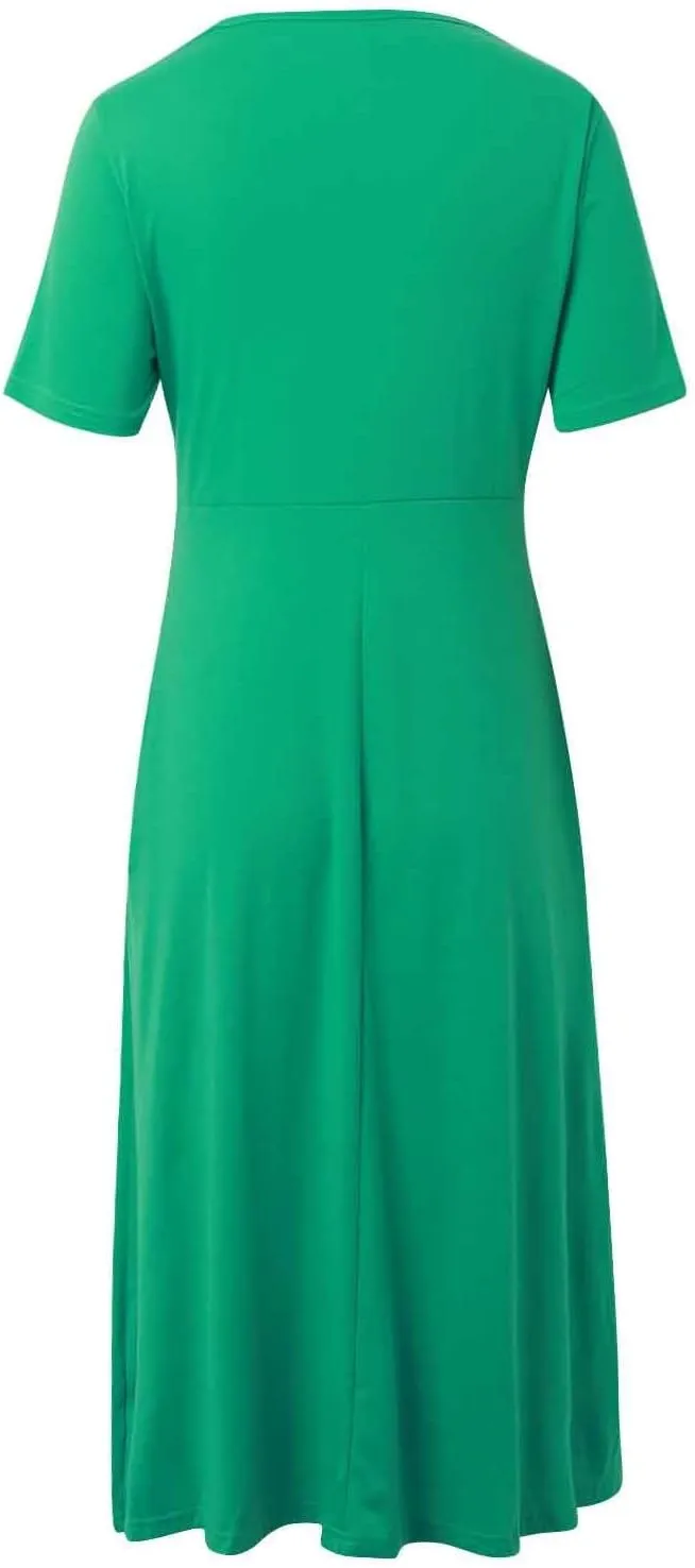 Church Dresses for Women Vacation Holiday Cross Front Cotton Linen Short Sleeve T Shirt Dress Prom Plus Size Summer Clothes
