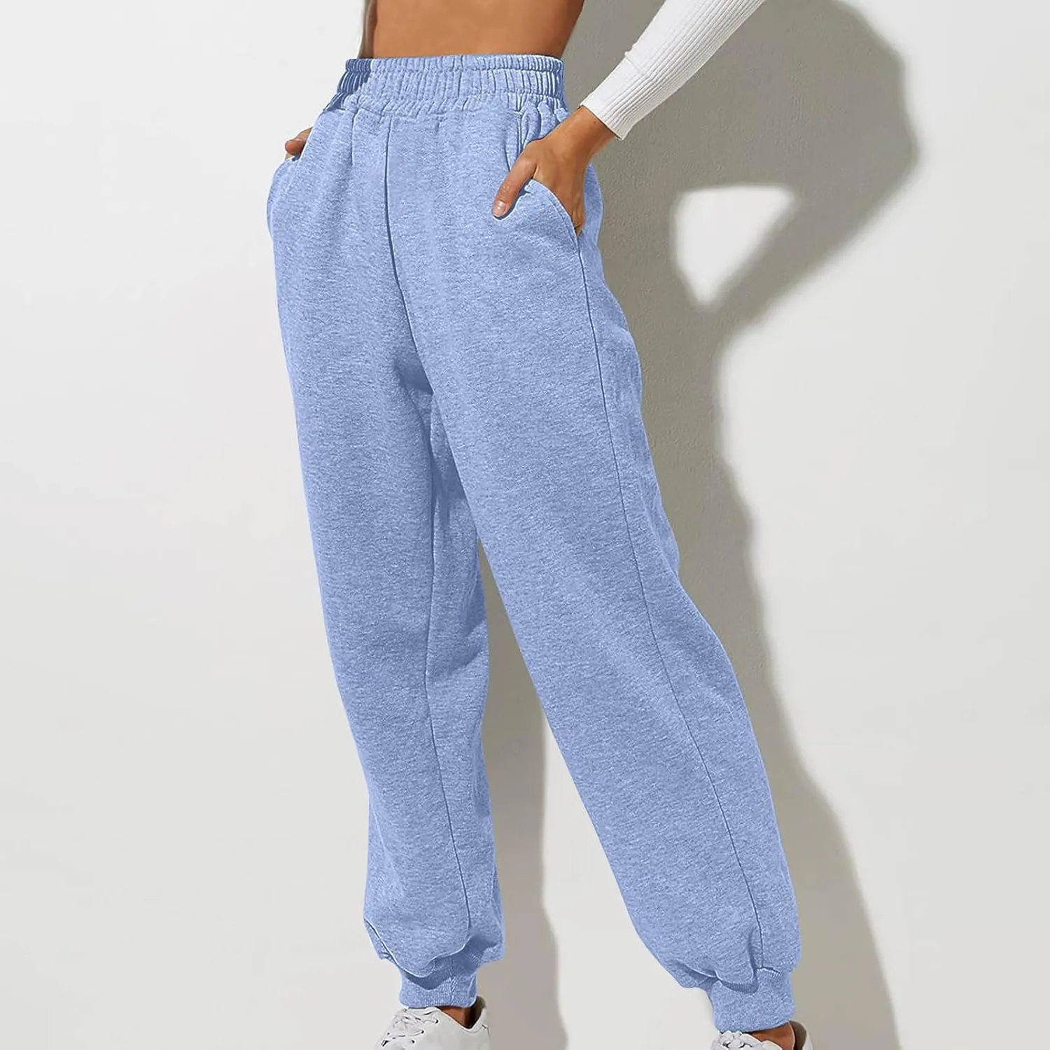 Cinch Bottom Sweatpants for Women with Pockets, Womens Joggers Workout Running Pants High Waist Yoga Lounge Trousers