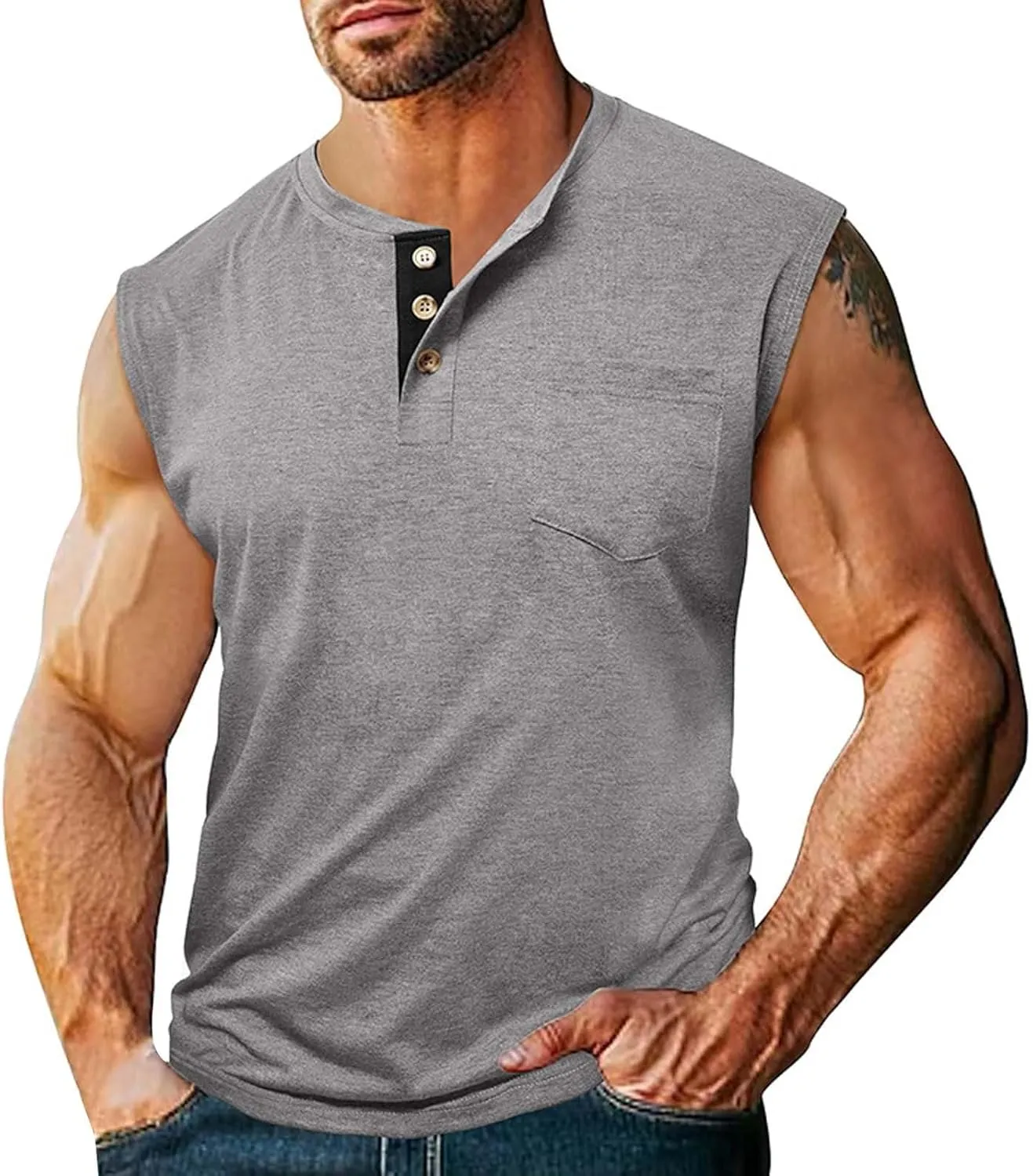 Compression Shirts Mens Trendy V Neck Sleeveless Muscle Cut Shirt Lightweight Quick Dry Athletic Workout Gym Tees