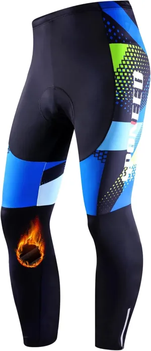 Cycling Pants for Men Road Bike Compression Tights Winter Biking Bottoms with Padding UV Proof