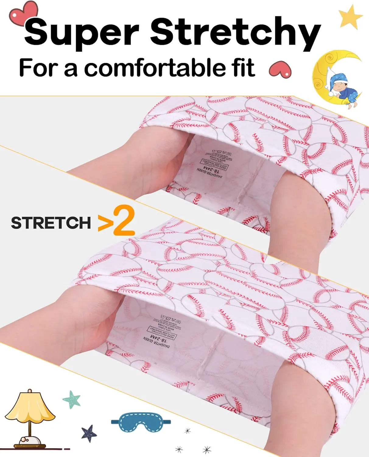 DAUGHTER QUEEN Boys Pajamas 4 Pieces Short Set 100% Cotton Sleepwear Size 18 Months-12 Years