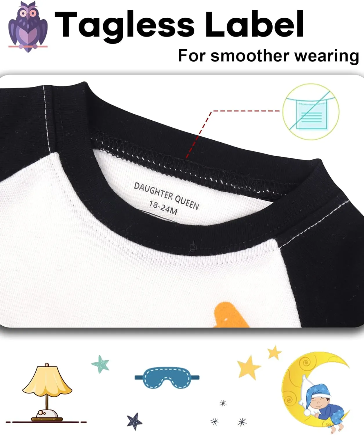 DAUGHTER QUEEN Boys Pajamas 4 Pieces Short Set 100% Cotton Sleepwear Size 18 Months-12 Years