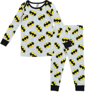 DC Comics Justice League Batman Superman Pajama Shirt and Pants Sleep Set Infant to Toddler