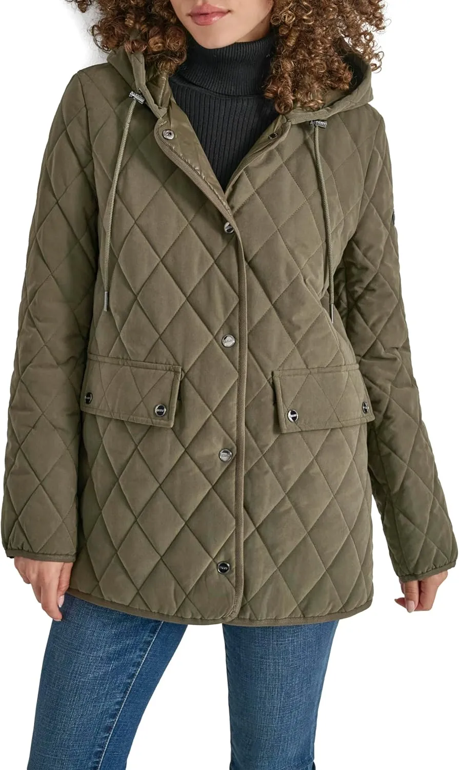 DKNY Women's Hooded Micro-Fiber Barn