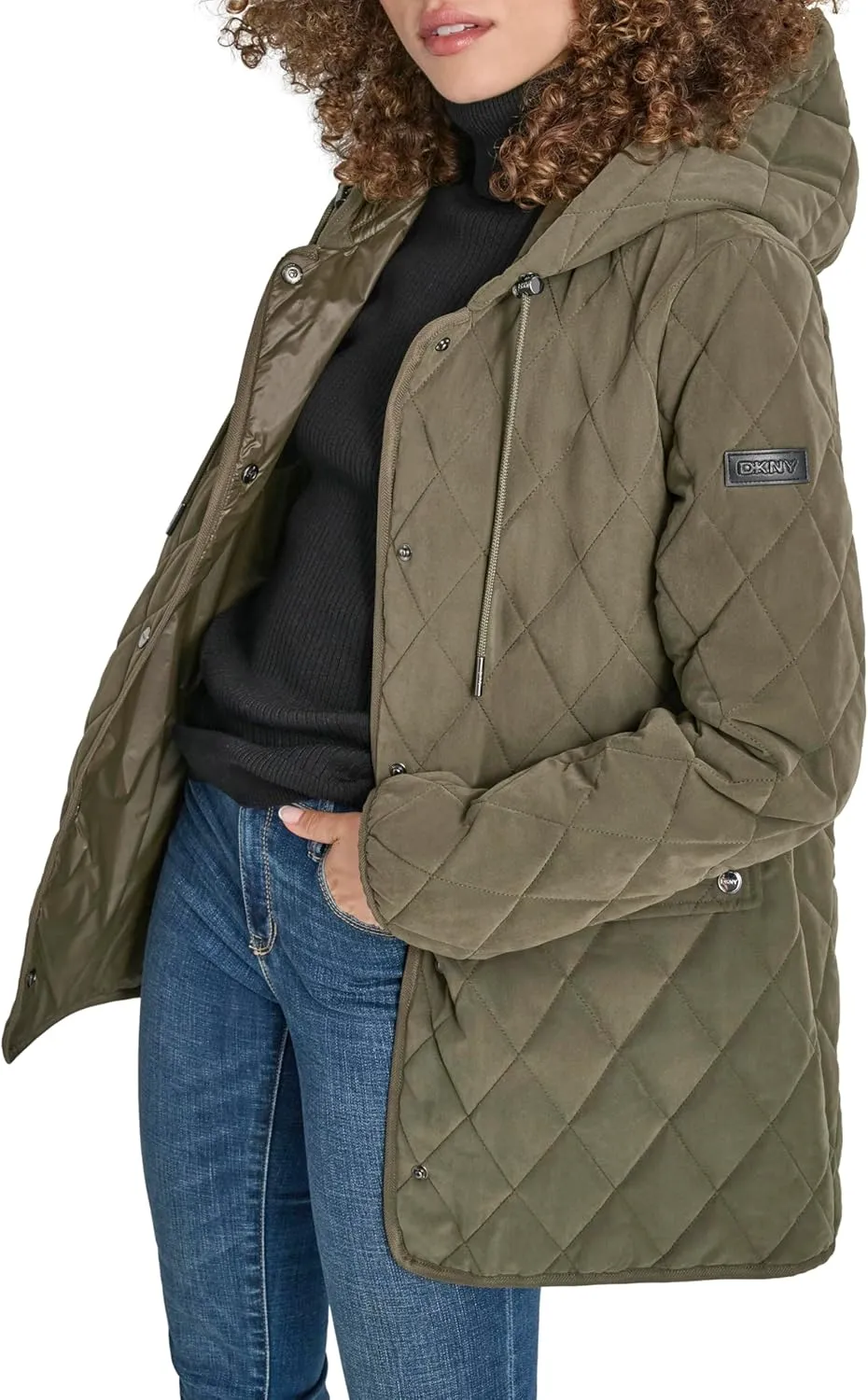 DKNY Women's Hooded Micro-Fiber Barn