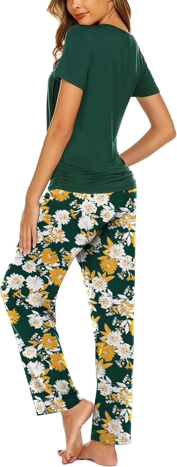 Ekouaer Womens Nursing Pajamas Maternity Breastfeeding Pjs Sleepwear Layer Soft Postpartum Lounge Set Pregnancy Clothes