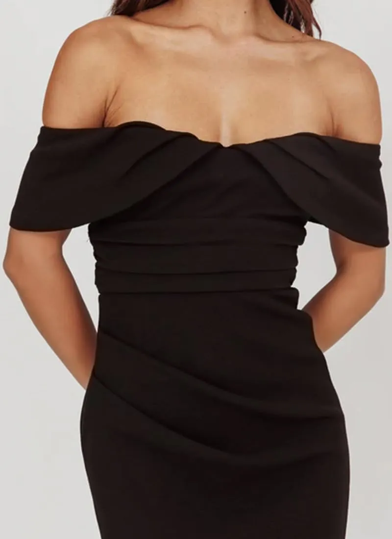 Elegant Off The Shoulder Bodycon Backless Ruched Midi Dress Strapless Tube Slit Dresses for Women Wedding Guest