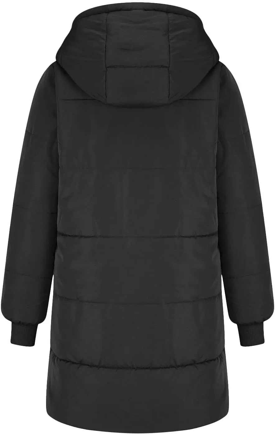 Fall Jacket Women, Warm Down Coats Zipper Fleece Lined Puffer Outerwear Long Sleeve Slim Outerwear with Pocket