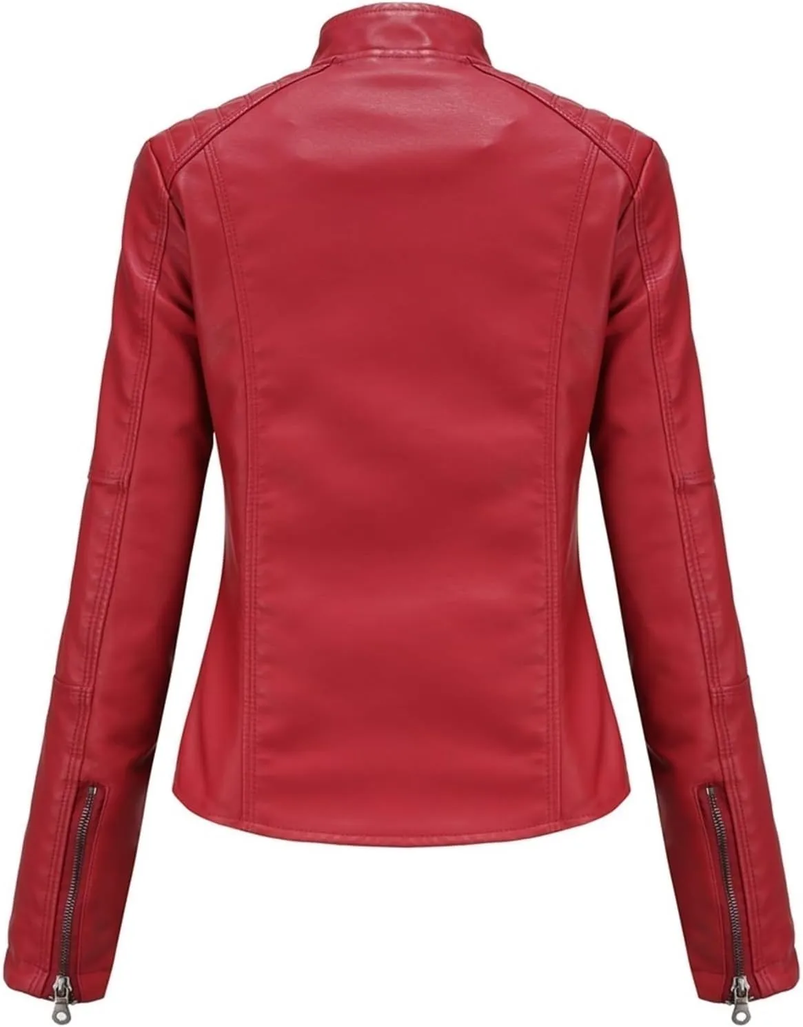 Faux Leather Jackets For Women Motorcycle PU Moto Biker Outwear CoatZip Leather Jackets For Women