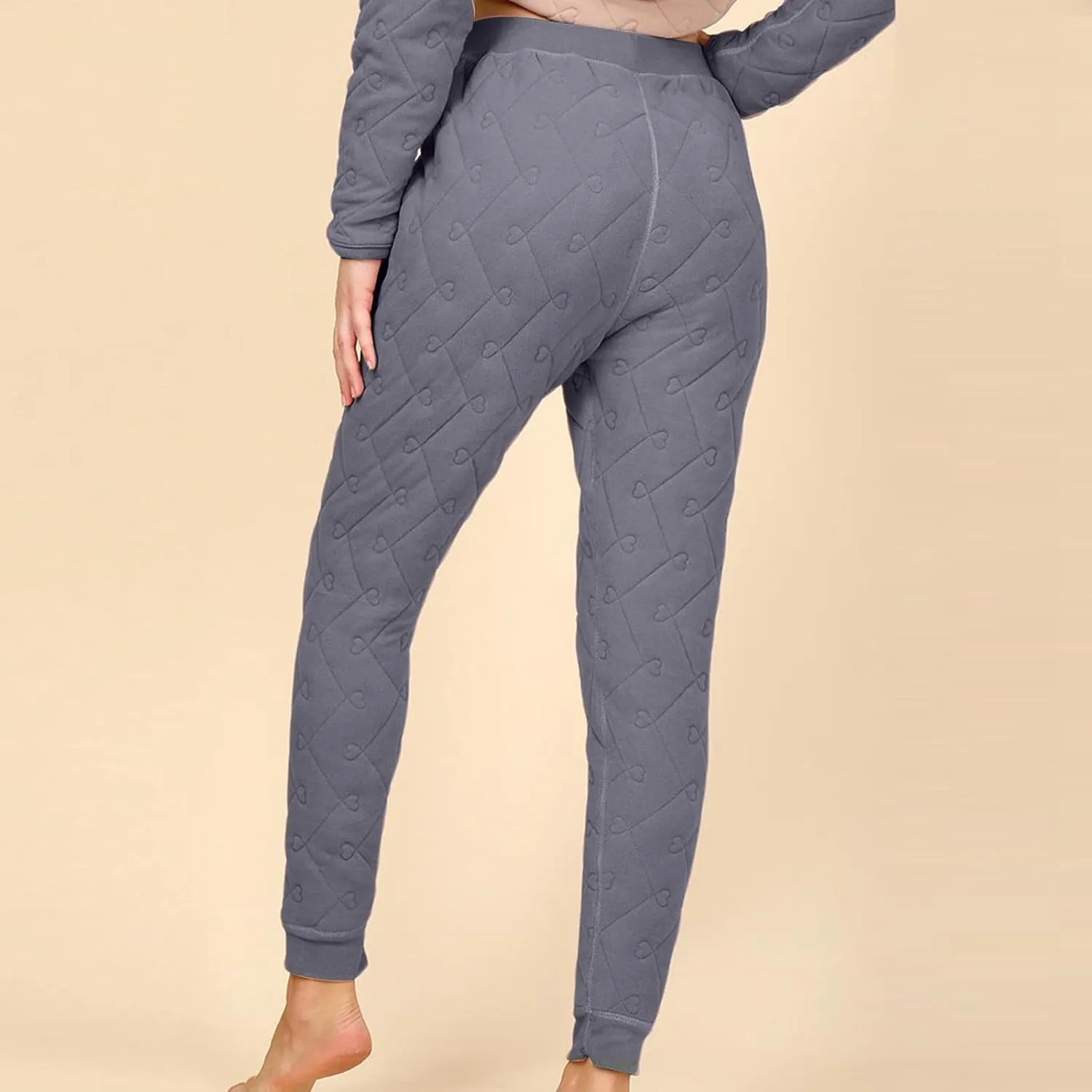 Fleece Lined Leggings Womens Winter Cozy Lounge Pants High Waisted Soft Fleece Pajama Bottoms Sleepwear