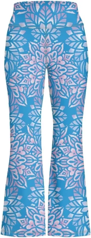 Girls' Athletic Leggings Bell Bottoms Kids Dance Running Yoga Pants High Waisted Workout Active Dance Tights