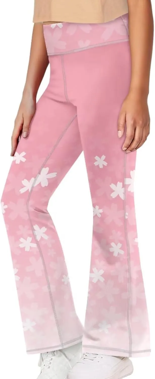 Girl's Flare Leggings Casual High Waist Yoga Pants Bootcut Pants Kids Dance Bell Bottoms Leggings