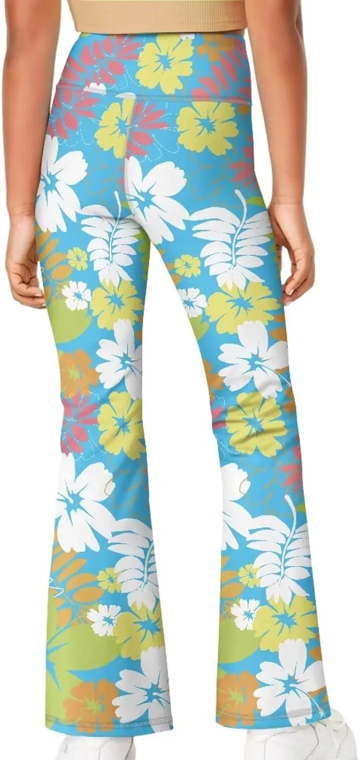 Girl's Flare Leggings Casual High Waist Yoga Pants Bootcut Pants Kids Dance Bell Bottoms Leggings