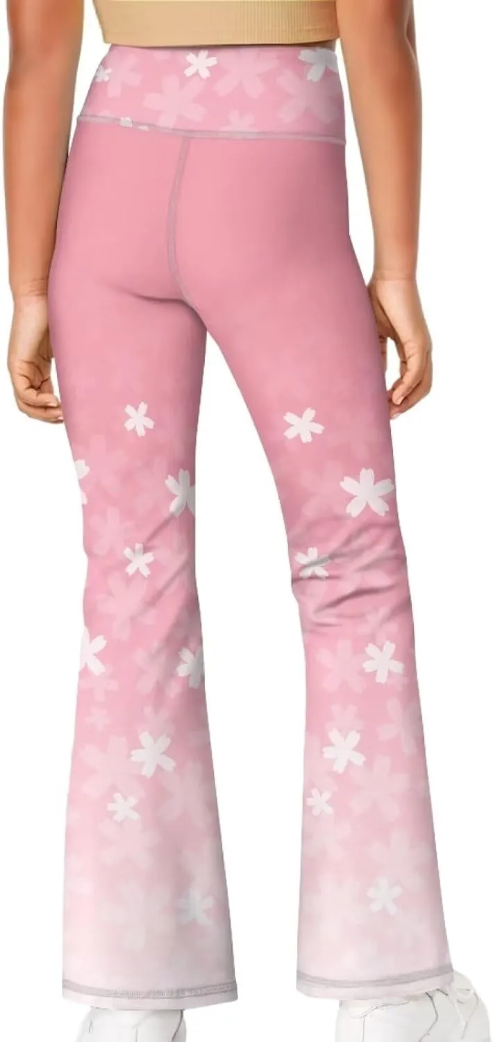 Girl's Flare Leggings Casual High Waist Yoga Pants Bootcut Pants Kids Dance Bell Bottoms Leggings