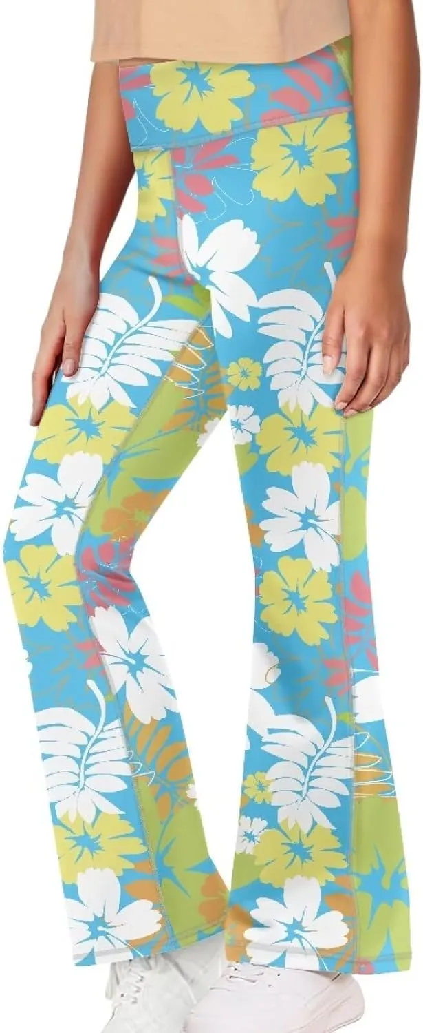 Girl's Flare Leggings Casual High Waist Yoga Pants Bootcut Pants Kids Dance Bell Bottoms Leggings