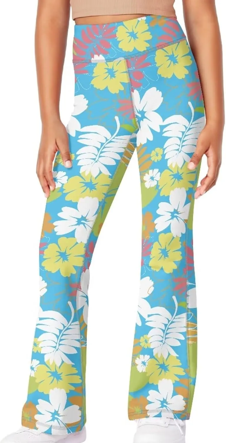 Girl's Flare Leggings Casual High Waist Yoga Pants Bootcut Pants Kids Dance Bell Bottoms Leggings