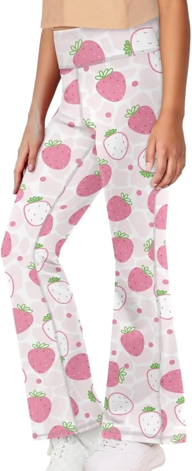 Girl's Flare Leggings High Waisted Bootcut Yoga Pants Kids Dance Bell Bottoms Pants Stretchy Sweatpants