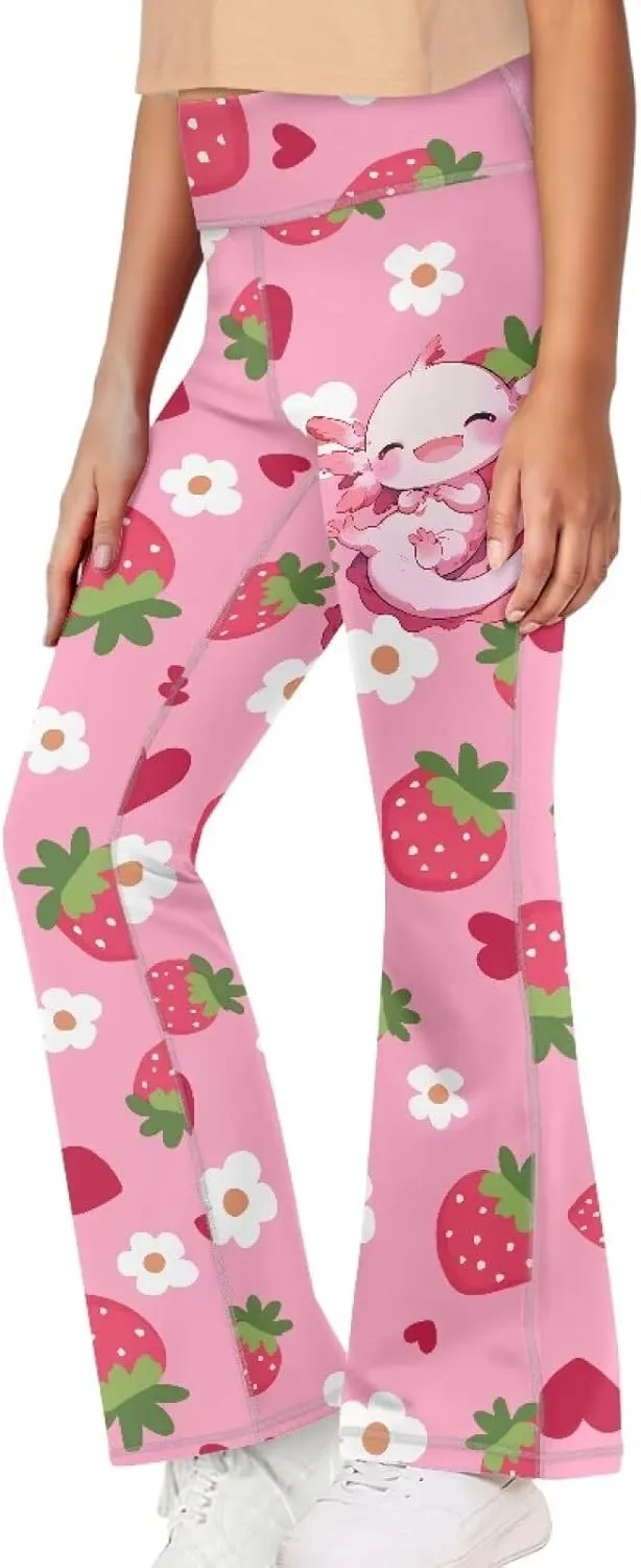 Girl's Flare Leggings High Waisted Bootcut Yoga Pants Kids Dance Bell Bottoms Pants Stretchy Sweatpants