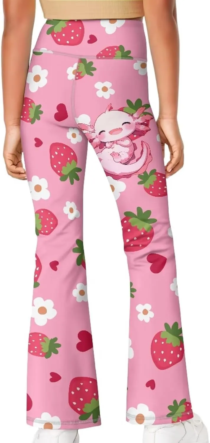 Girl's Flare Leggings High Waisted Bootcut Yoga Pants Kids Dance Bell Bottoms Pants Stretchy Sweatpants