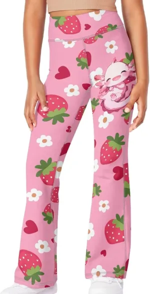 Girl's Flare Leggings High Waisted Bootcut Yoga Pants Kids Dance Bell Bottoms Pants Stretchy Sweatpants