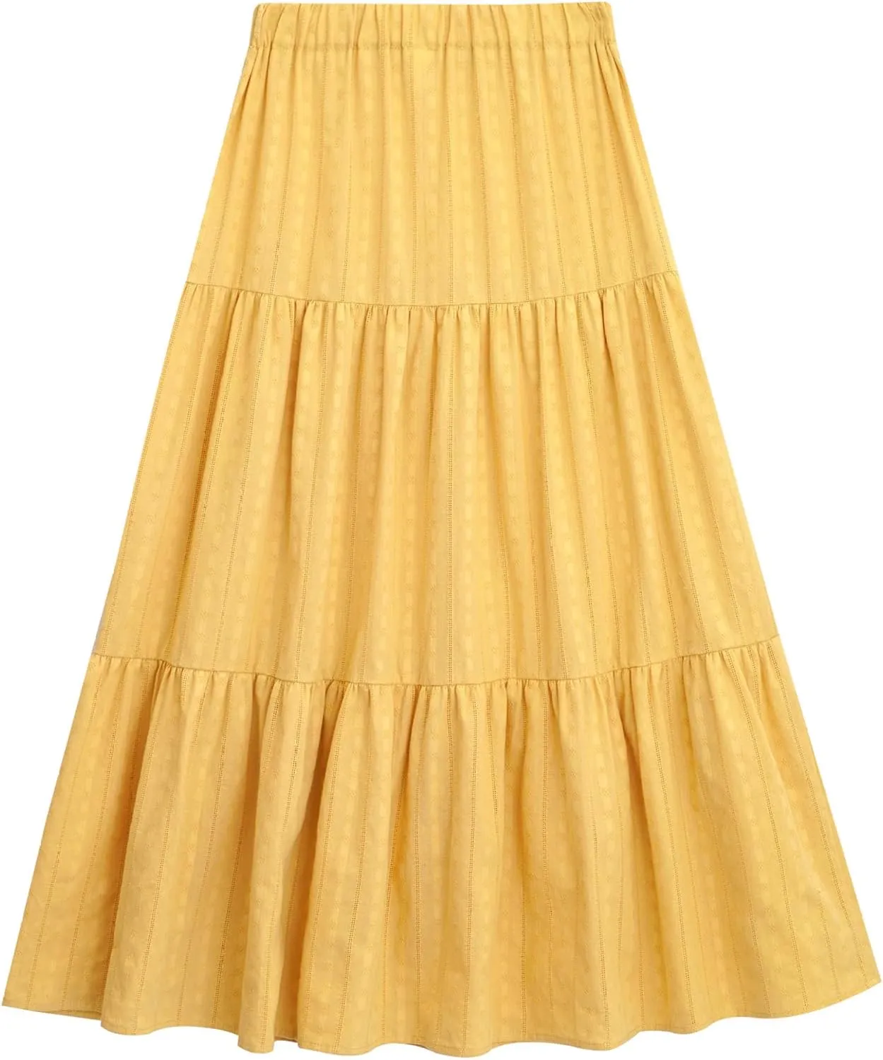 Girls Kids Boho Fancy Maxi Skirts High Waist Ruffled Skirts Summer Swing Long Skirts Modern Dance Costume