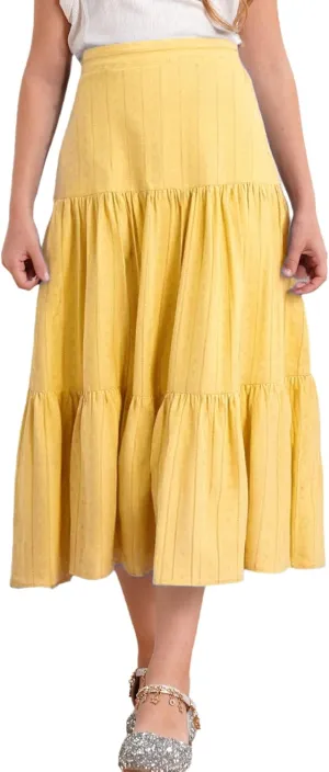 Girls Kids Boho Fancy Maxi Skirts High Waist Ruffled Skirts Summer Swing Long Skirts Modern Dance Costume