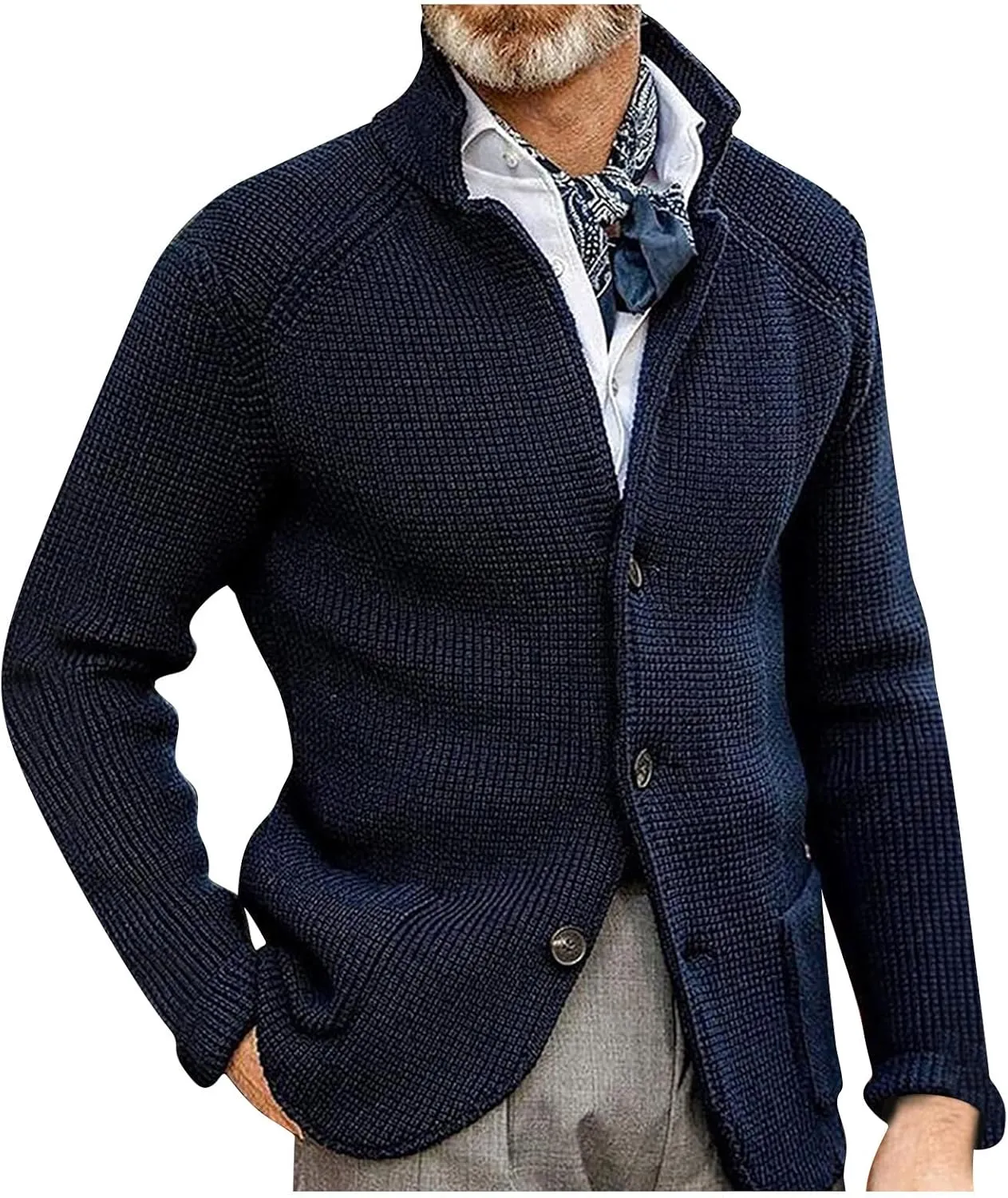 Jackets for Men Autumn and Winter Men's Fashion Cardigan Warm Lapel Hooded Jacket Sweaters Jackets