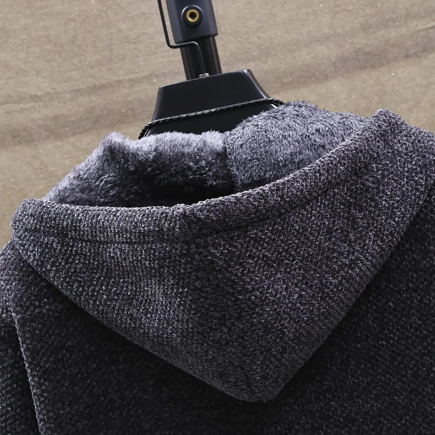Jackets for Men Fall and Winter Men's Fashion Loose Cardigan Warm Hooded Jacket Sweater Jackets