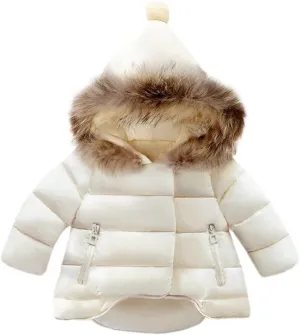 Kids Coat Winter Thick Fleece Coats Hooded Warm Puffer Jackets Baby Down Outerwear Windproof Puffer Snowsuit Outerwear