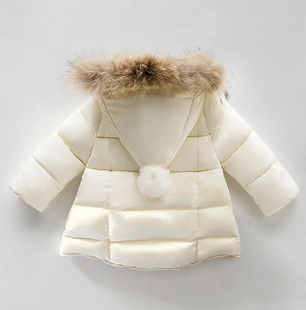 Kids Coat Winter Thick Fleece Coats Hooded Warm Puffer Jackets Baby Down Outerwear Windproof Puffer Snowsuit Outerwear