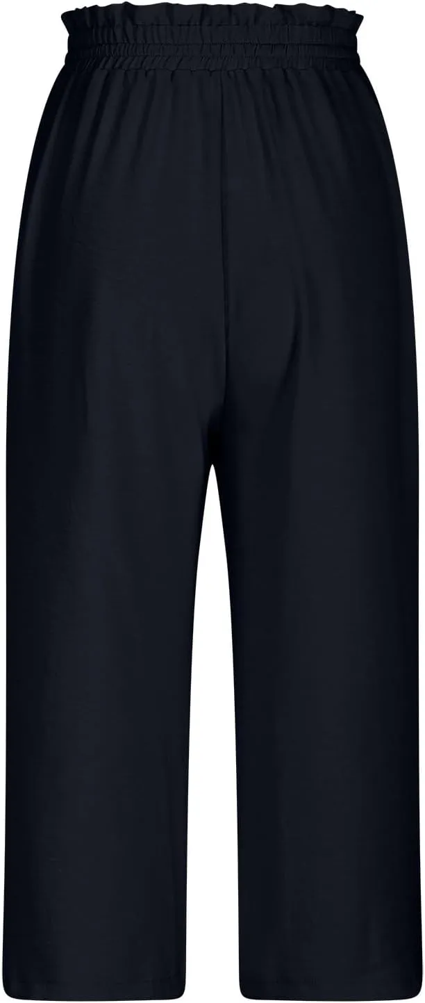 LEMONONSTORE Women's Ankle-Length Casual Shorts High Waist Linen Blend Dressy Capris Flowy Summer Lounge Pants with Pockets