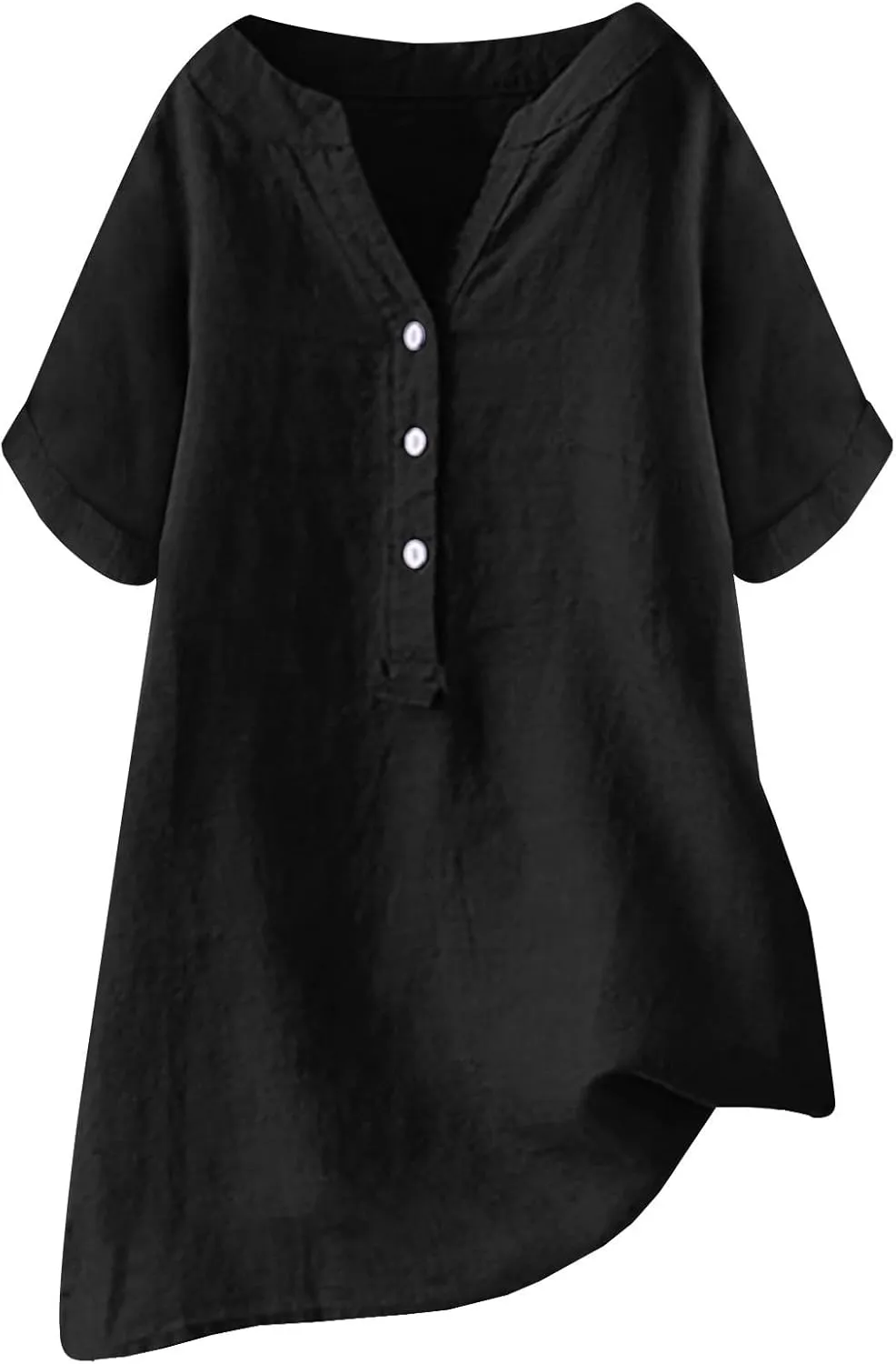 Linen Blouses for Women Linen Button Down Shirt Summer Short Sleeve Boho Plus Size Top Tunic Dressy Peasant Shirts